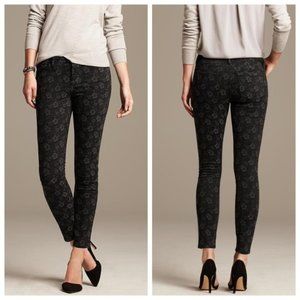 Banana Republic Jacquard Floral Skinny Jeans Black